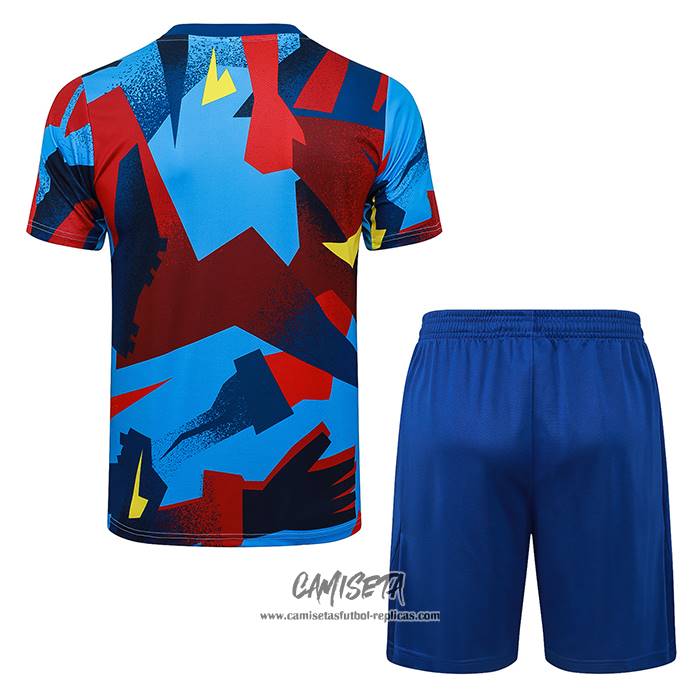 Chandal del Barcelona 2025-2026 Manga Corta Azul Rojo - Pantalon Corto